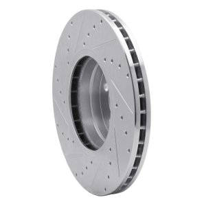 Land Rover Range Rover Brake Rotor (1) - Front Right - R1 Concepts - Drilled & Slotted - Silver - `03-`05